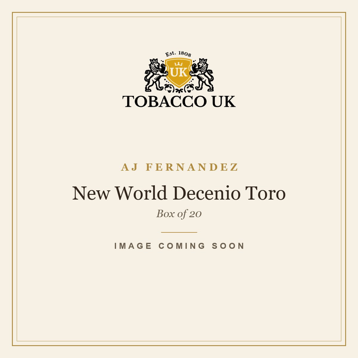 AJ Fernandez - New World Decenio Toro - Box of 20 – image coming soon