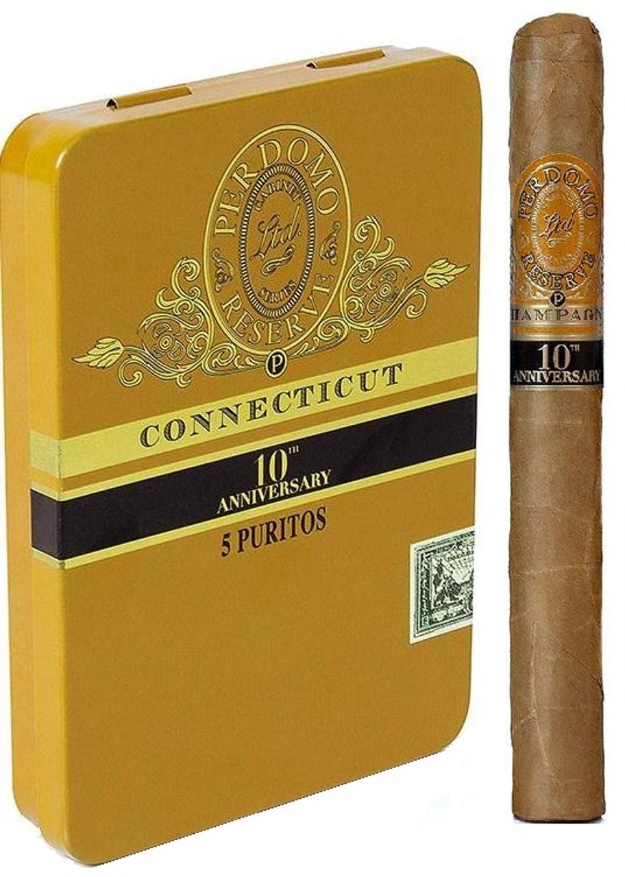 Perdomo - Reserve 10th Anniversary Connecticut Purito Tins - Pack of 5
