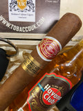 Romeo Short Churchill  in a wooden box presented with  Colbri lighter,Colbri v cutter and a 5cl Havana especial Anejados rum