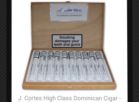 J Cortes - High Class "Dominican" (White) - Box of ten Tubed